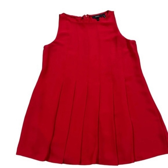 Theory red pleated top-gorgeous color! - Picture 1 of 4